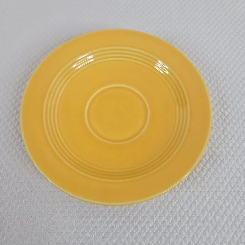 Vintage Yellow Fiesta Ware Bowls Saucers Lot Of 6